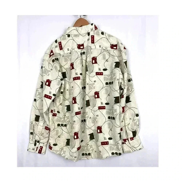 VTG Abstract Pattern Button Up Shirt Long Sleeve NWT MEDIUM Memo’s - Picture 2 of 10